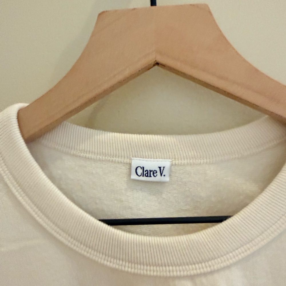 Clare V. Ruffle Sweatshirt - Cream original $185 - Picture 5 of 12